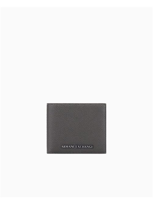 Portafoglio bifold con finitura testurizzata e scomparti